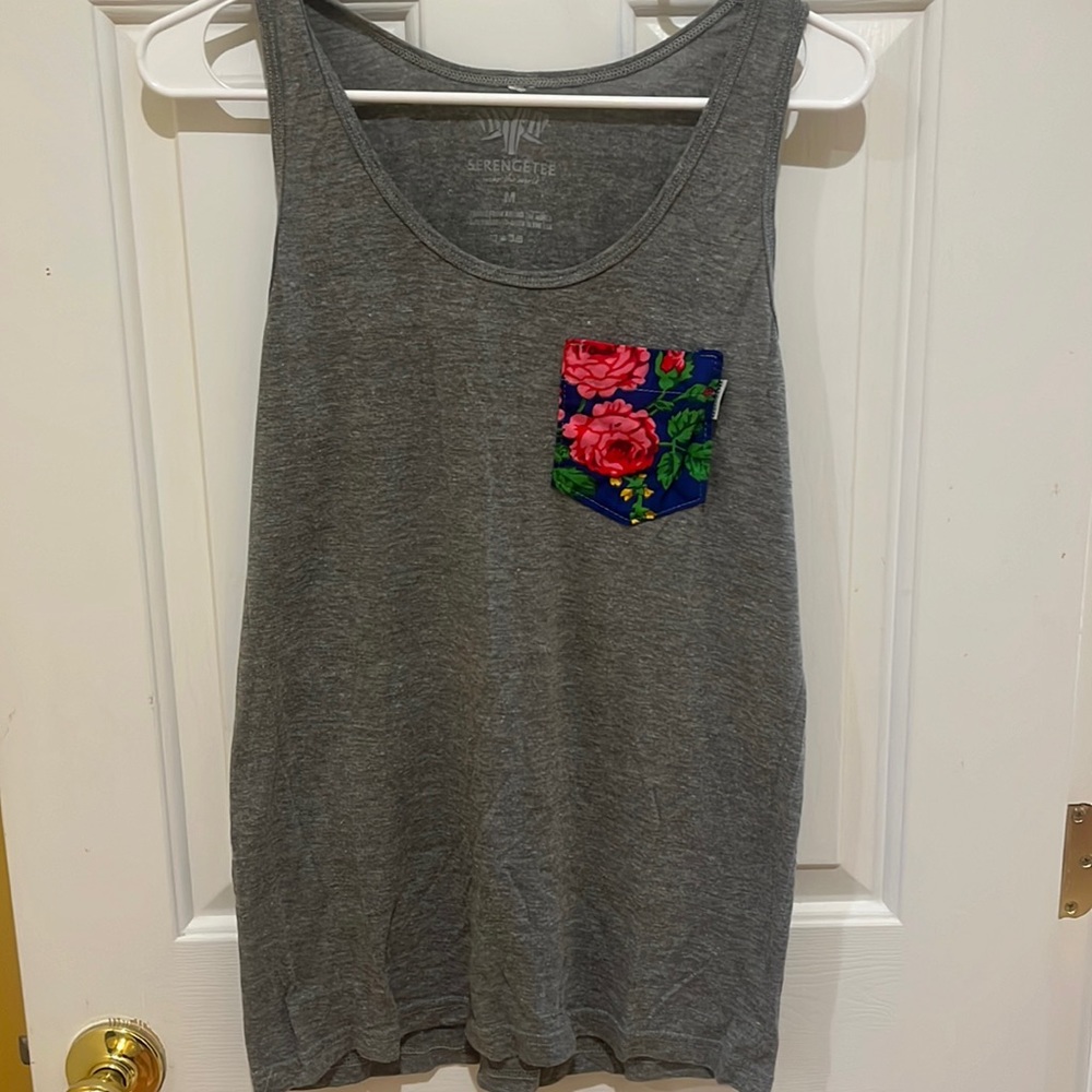 Gray Serengetee Pocket Tank